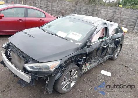 2017 Hyundai Ioniq Hybrid Limited из США, поврежденный, VIN KMHC85LCXHU031619